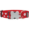 Red Dingo obojok pre psa White Spots on Red 40mm