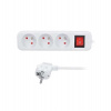 Solight prodlužovací přívod 3m, 3 zásuvky, vypínač, 16A/3680W, PVC, bílý (PP12X)