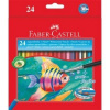 Akvarelové farebné ceruzky so štetcom, 24 rôznych farieb FABER-CASTELL 01-0018 4005401144250