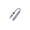 Canyon DS-02, USB-C Hub, 4 porty, 3xUSB 2.0 480Mbps, 1xUSB 3.0, 5Gbps, USB-C/USB-A adaptér, šedá CNS-TDS02G