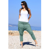 Glara Dámske bavlnené nohavice s trakmi 629948