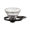 Hario Dripper V60-01 skleněný (VDGR-01-B), čirá/černá (Skleněný dripper Hario VDGR-01-B, na 2 šálky)