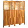 vidaXL 4-panelový paraván 161x2x170 cm masívne akáciové drevo - Hnedá - 108089-208160