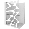 Mexen Kioto+ L, sprchová zástena Walk-In s poličkou a vešiakom 100 x 200 cm, 8mm číre sklo biely vzor, grafitový profil, 800-100-123-95-97