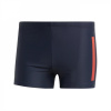 adidas Bold 3 Stripe Boxer Swim Shorts Ink/Scarlet XS