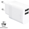 FIXED nabíjačka s 2x USB-A, 17W, biela FIXC17N-2U-WH