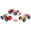 Drevená stavebnica preteky Constructor Racer Eichhorn tri modely (minibuggy, formula 1, pretekárske auto) 50 dielov od 3 rokov EH39016