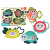 mamido Detská rattle Set 4ks chobotnice krab morské živočíchy teether