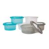 Bo Jungle misky s viečkami Bowls 300ml (6ks) Modrá, biela, šedá