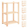 vidaXL Regály s 3 policami 5 ks 60x38x90 cm borovicový masív 150 kg - Béžová - 27186-168488