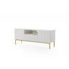 BOGART TV skrinka Nicole 150 cm s výklenkom FARBA: matná biela / zlaté nožičky