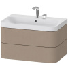 DURAVIT Happy D.2 Plus c-shaped závesná skrinka s nábytkovým umývadlom s dvomi otvormi, 2 zásuvky, 775 x 490 x 480 mm, plátno, HP4347E7575