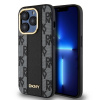 Zadný kryt DKNY PU koža s kockovaným vzorom Magsafe pre iPhone 15 Pro Max Black