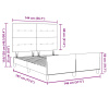 vidaXL Postelový Rám Krémový 140x190 cm Textília - Krémová - 260811-277443