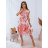 Dámske ružové vzorované šaty s viazaním, ey1905-S S