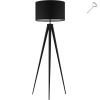 tectake 405199 stojacia lampa lunaris, textilný tienidlo, trojnožka - čierna