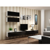 Obývacia stena Vigo 12 (biela/čierny lesk)