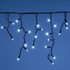Vianočné LED cencúle zelené, studená biela 3m x 0,5m (114 LED)
