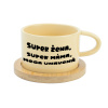 SUPER ŽENA, SUPER MAMA, MEGA UTRPENÁ - žltý pohár na makrónky 200 ml