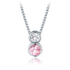 MINET Elegantný strieborný náhrdelník s bielym a ružovým zirkónom JMAS0256PN45