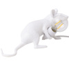 Seletti Stolová lampa MOUSE LIE DOWN 8 cm, USB zásuvka, biela