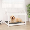 vidaXL Posteľ pre psa biela 81x60x70 cm borovicový masív - Biela - 179789-275447