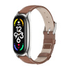 Xiaomi Kožený štýle remienok pre Mi Smart Band 8/9/10 Farba: Hnedostrieborná MBSCZ-8KZN04
