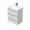 Kúpeľňová skrinka s umývadlom SAT Cube Way 60x71x40 cm biela mat CUBE3D603ZB