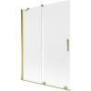 Mexen Velar dvojkrídlový sprchový panel, posuvný 130 x 150 cm, matný, zlatý - 896-130-000-31-50