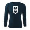 DRAGOWA Fit-T tričko s dlhým rukávom army boy, tmavomodrá 160g/m2 - XL