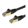 StarTech.com 1m CAT6A Ethernet Cable, 10 Gigabit Shielded Snagless RJ45 100W PoE Patch Cord, CAT 6A 10GbE STP Network Cable w/Strain Relief, Black, Fluke Tested/UL Certified Wiring/TIA - Category 6A -