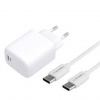 Nabíjačka do siete GoGEN ACHPD 120, 1x USB-C PD 20W + USB-C/USB-C kábel 1m (ACHPD120CW) biela