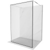 Mexen Kioto, sprchová zástena Walk-In 150 x 200 cm, 8mm sklo čierny vzor, chrómový profil, 800-150-002-01-70