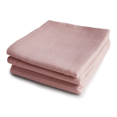 Mushie mušelínové plienky z organickej bavlny 3ks blush