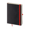 Zápisník Flexies L - bodkovaný , black/red Farba: black/red