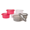 Bo Jungle misky s viečkami Bowls 300ml (6ks) Ružová, biela, šedá