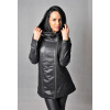 Max Original Leather Dámsky kožený kabát 2558 hood - Čierna - L