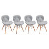 Bestent Jedálenské stoličky 4ks kožené Light Grey