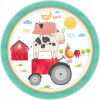 Papierové tanieriky okrúhle Amscan Zvieratá farma traktor dedina 23 cm 8 ks