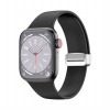 AppleKing silikónový remienok s kovovým magnetickým zapínaním pre Apple Watch 42mm / 41mm / 40mm / 38mm - čierny - možnosť vrátiť tovar ZADARMO do 30tich dní