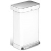 Pedálový odpadkový kôš Simplehuman - 45 l, biela oceľ, vrecko na sáčky