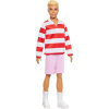 Mattel Barbie model Ken červenobiele prúžkované tričko