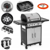Plynový gril Activa Mastercook 8,4 kW (NEBRASKA 3+1 PREMIUM INOX PLYNOVÝ GRIL 19741GS LIATIENOVÝ ROŠT)