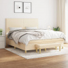 Box spring postel s matrací krémová 180x200 cm textil Krémová 3137018