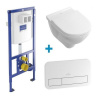 Villeroy & Boch O.Novo - závesné WC DirectFlush + spomaľovacie sedadlo + nádržka + tlačidlo lesklé biele