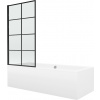 Mexen Cube obdĺžniková vaňa 180 x 80 cm s plášťom a jednokrídlovou zástenou 70 cm, čierny fix vzor - 550518080X9307007077