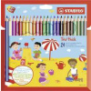 Pastelky trojhranné STABILO Trio silná - 24 ks sada s strúhadlom