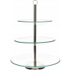 Sklenený etažér Tadar Carmen, 3-poschodový, otočný, 29 cm