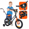 Bicykel pre chlapca 14 palcov Tiger Bike S vodiacou tyčou a pomocnými kolieskami Sun Baby
