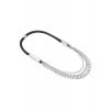 Originálny náhrdelník z chirurgickej ocele a kože 19468
